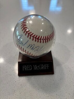Fred McGriff Autographed RO-N Baseball Field Of Dreams COA #E35